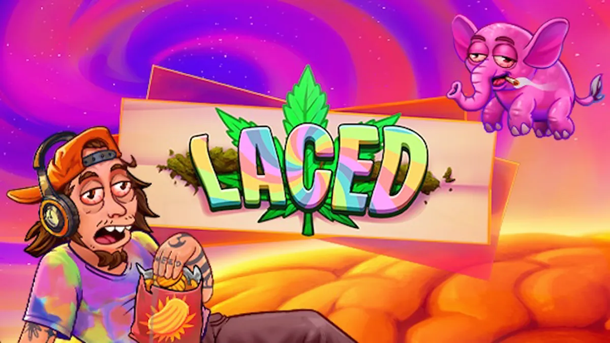 Tampilan visual slot Laced dengan elemen kemewahan dan simbol misteri